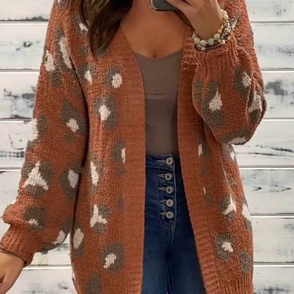 Animal Print Women's Cardigan